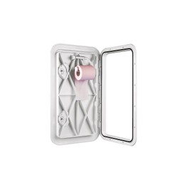 Nuova Rade, Flush-Mount Toilet Paper Holder, Waterproof, Ideal for Boats, Rvs & Wet Bathrooms, 6.3" x 6.3", White Product Name