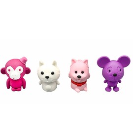 Tinc Scented Animal Eraser Collection Pack for Kids | for Use at School & Homework - Easy Error Correction - Pencil Erasers - Colourful Gift Style Packaging | 4 Novelty Animal Shaped Scented Erasers