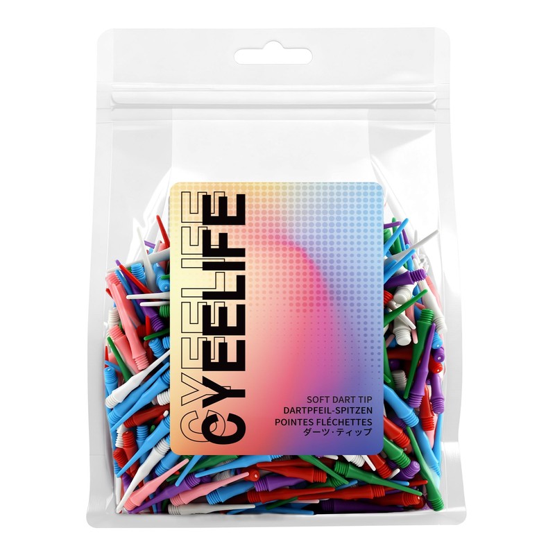 CyeeLife Plastic Dart Tips, Pack of 1000, 2BA Thread, Particularly