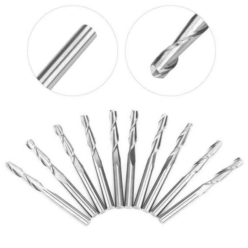 Ball Head Milling Cutter Double Flutes Carbide CNC Bits for