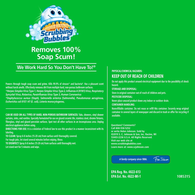 Scrubbing Bubble Bathroom Grime Fighter, Floral Fusion Scent, 32 oz