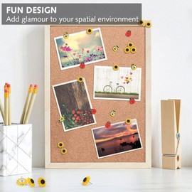 30 Pcs Little Bee Sunflower Ladybug Push Pin,Cute Resin Decorative Tacks, Cute Pins For Pinboard,Novelty Push Pins,Decorative Pin,Suitable For Photo Wall Bulletin Board.