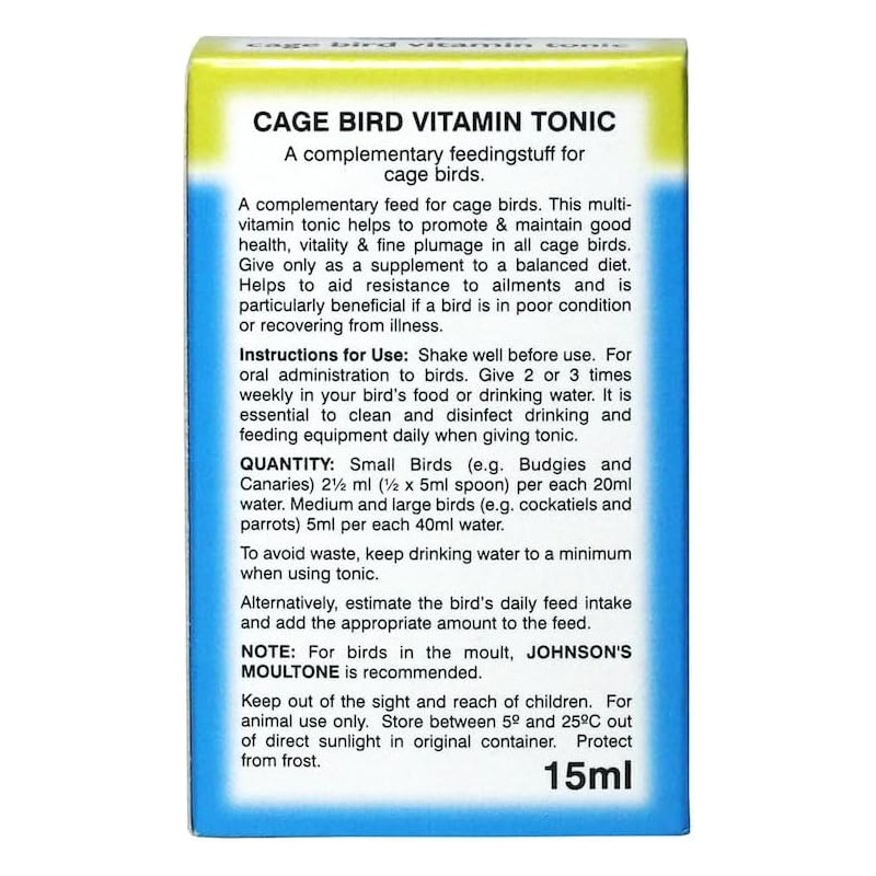 Johnsons Veterinary Products 6 x Johnson's Caged Bird Vitamin Tonic