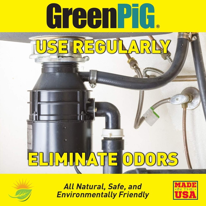 GREEN PIG 59 Garbage Disposal Eliminator Destroys Odors by Breaking