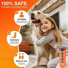 KANCOKIT Dog Bark Deterrent Devices, Rechargeable Anti Barking Device for Dogs with 3 Modes & LED Light, Ultrasonic Dog Trainer Up to 23ft Stops Bad Behavior Dog Training Tool Indoor Outdoor