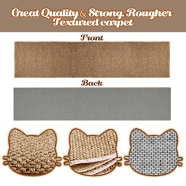 80"x15.7" Cat Scratching Mat for Wall, Thickened Climbing Carpet with 20 Fixed Nails, Extra Large Cat Scratch Pad for Wall, Wall Mounted Durable Cat Scratcher Furniture Protector for Couch, Sofa, Home