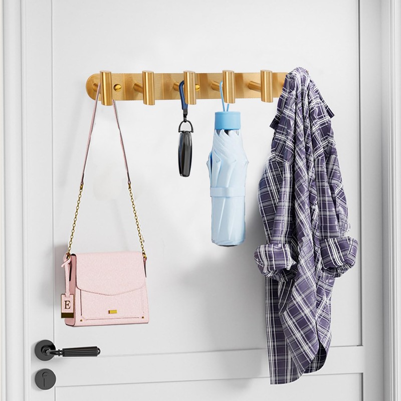 Vanloory Coat Hook Rack, Wall Mounted Coat Rack with 6