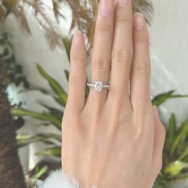 DovEggs Moissanite Engagement Rings for Women 2ct Center 6X8mm G-H-I Color Cushion Heart Arrows Cut Vintage/Antique Milgrains Moissanite Wedding Ring 14k Gold Quality Sterling Silver (5)