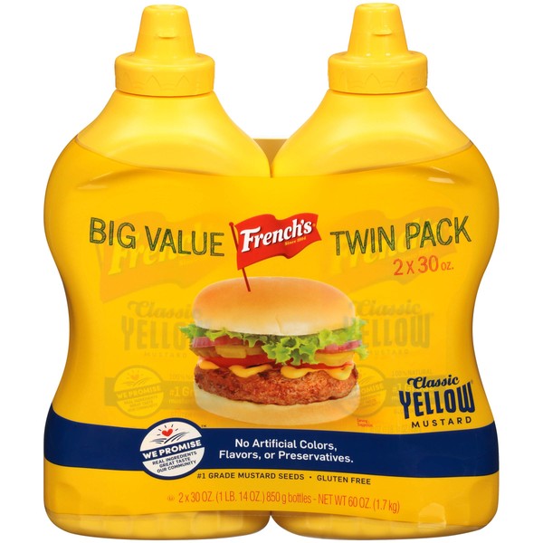 French's Big Value Twin Pack Classic Yellow Mustard, 60 oz