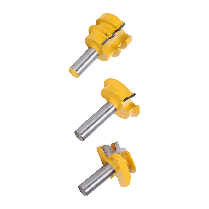 3Pcs Rail and Stile Router Bit Hardened Steel 1/2in Straight