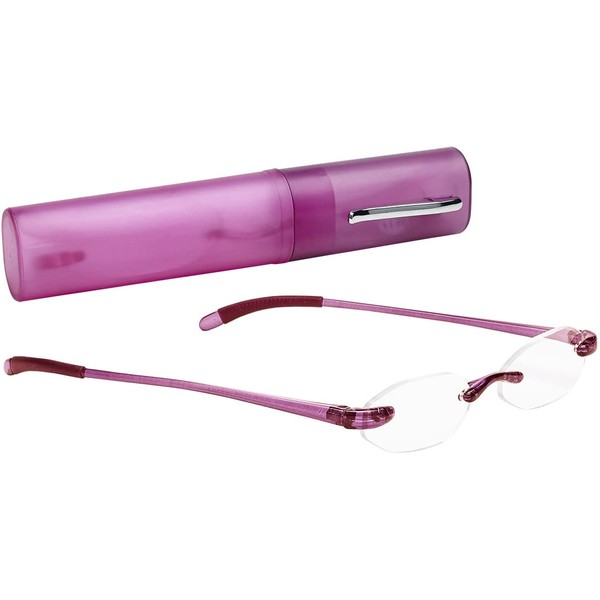 Select-A-Vision Flexi Lights Rimless Round Unisex Readers, Pink, 1.25