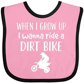 inktastic Dirt Biking Motocross Future Dirt Biker Baby Bib Pink and Black 33f62