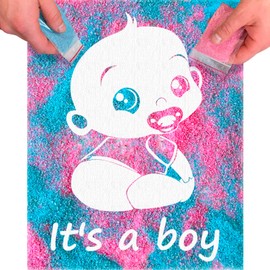 FETTIPOP Gender Reveal Exposuring Art Canvas Kit (It’s a Boy), Surprise Baby Shower Pregnancy Announcement 7.9x9.8 inch.