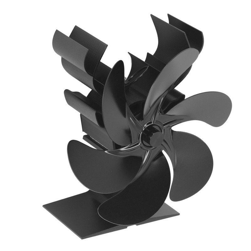 Wood Stove Fan 6 Blades Heat Powered Burning Fireplace Fan