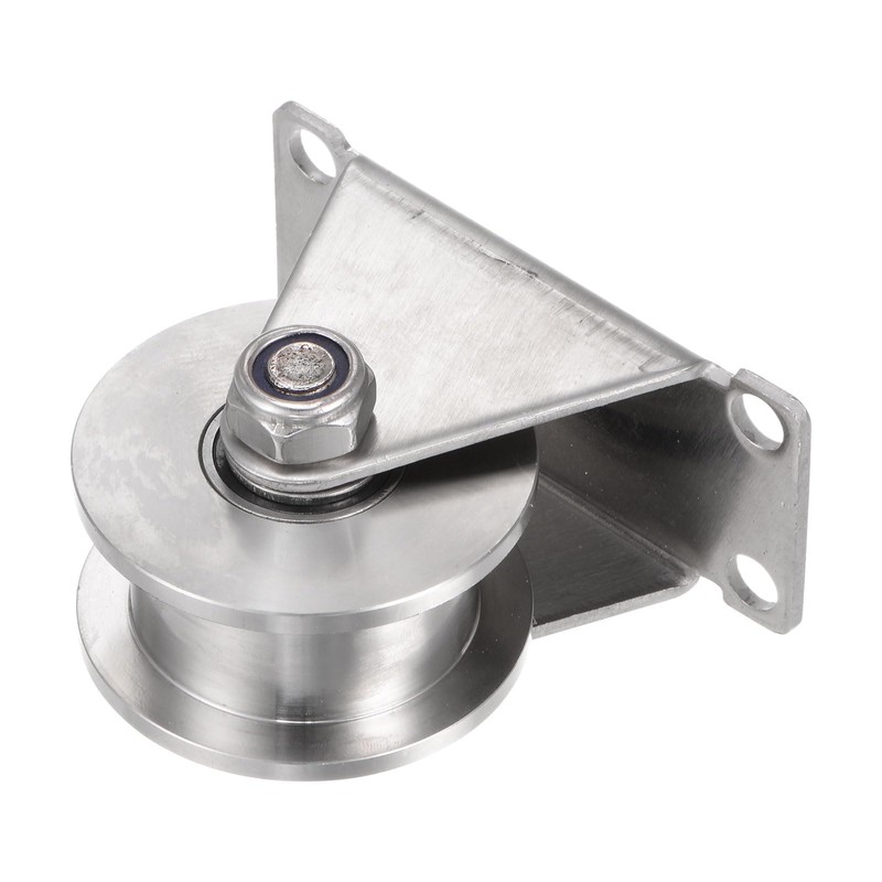 uxcell 1pcs H Groove Track Wheel, 2.28" 201 Stainless Steel