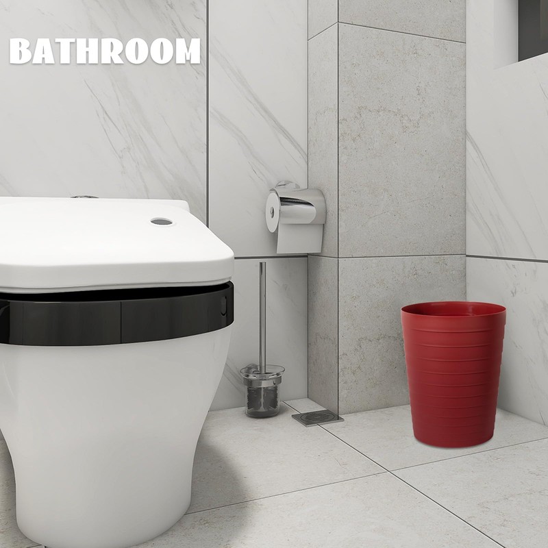 UUJOLY Small Bathroom Trash Can Wastebasket, Plastic Garbage Bin Container