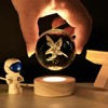 3D Laser Engraved Eagle Crystal Ball, Animal Figurine Decor Glass