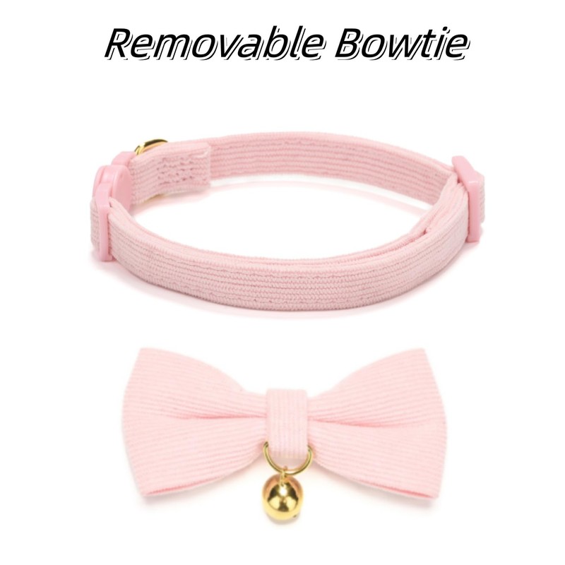 Cute Cat Collars With Bow,Quick Release Safty Buckle with Bells,Soft