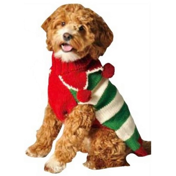 Chilly Dog Christmas Elf Dog Sweater, Medium