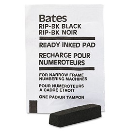 Bates Ready-Inked Pad for Standard and Dropped Cipher Numbering Machines, Black, 9808196