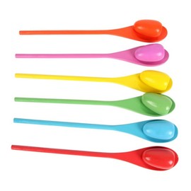 VICASKY 12pcs Balance Stick and Spoon Game Set for Fun Egg Relay Race Game Assorted Colors for Parties Birthdays and Family Outings