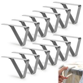 Tablecloth Clips - 12 PACK Table Cloth Holder Clips Stainless Steel Table Cloth Clips Heavy Duty Picnic Table Clips Table Cloth Clip for Restaurant Home Kitchen Wedding Party Indoor Outdoor Events