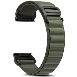 Niboow QuickFit 22mm Strap for Garmin Fenix 8 47mm/Fenix E 47mm/Fenix 7 Pro Solar/Fenix 7/Epix 2 Pro 47mm, Sport Nylon Titanium G-Hook Watch Band for Garmin Fenix 6 GPS/Fenix 6 Pro GPS/Fenix 5 -Green