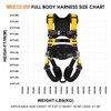 WHITEDEW Fall Protection Premium Safety Harness with Shock Absorbing Lanyard,