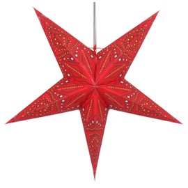 Guru-Shop Baldur Foldable Luminous Paper Star, Advent, Christmas Star, 60 cm - Window Decoration Star, 7 Tips
