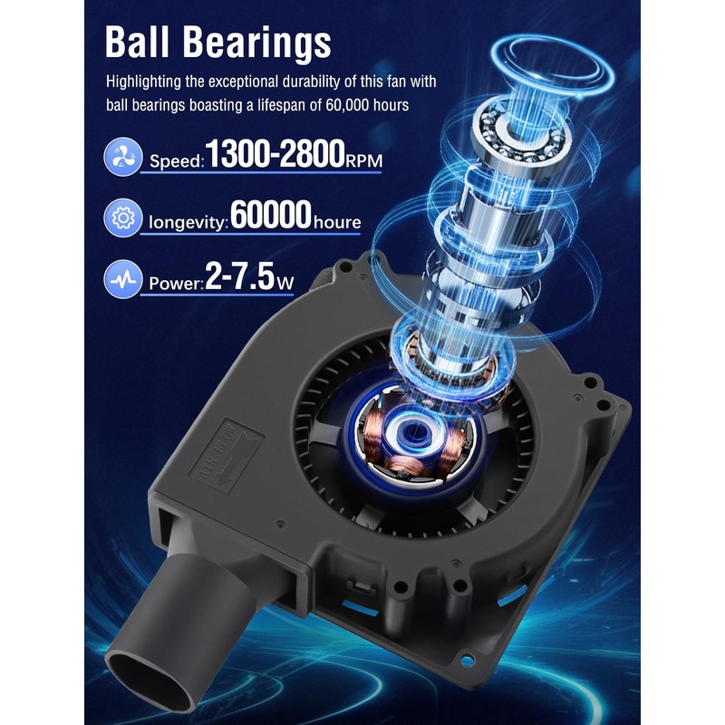 Wathai USB Cooling BBQ Blower Fan 120mm x 32mm DC