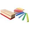 SES Creative 00208 Coloured Chalk With Wiper, Mixed, 12 Count