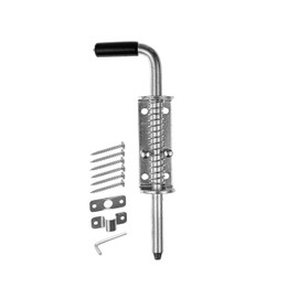 Gal Industrial Gate Bolt with Spring Latch Galvanised Door Bolt 220 mm Base Slider Pack of 2
