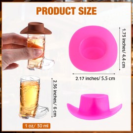 Sumind Cowboy Cowgirl Party Decorations Supplies Included Plastic Mini Western Cowboy Hats and 1 oz Miniature Cowboy Boot Shot Glasses for Cowboy Birthday (80 Pcs)