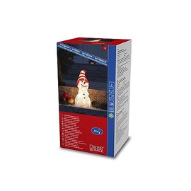 Konstsmide LED Acrylic Snowman, 32 Warm White Diodes, 24 V, Outdoor (IP44), 3.6 W, White Cable - 6249-103