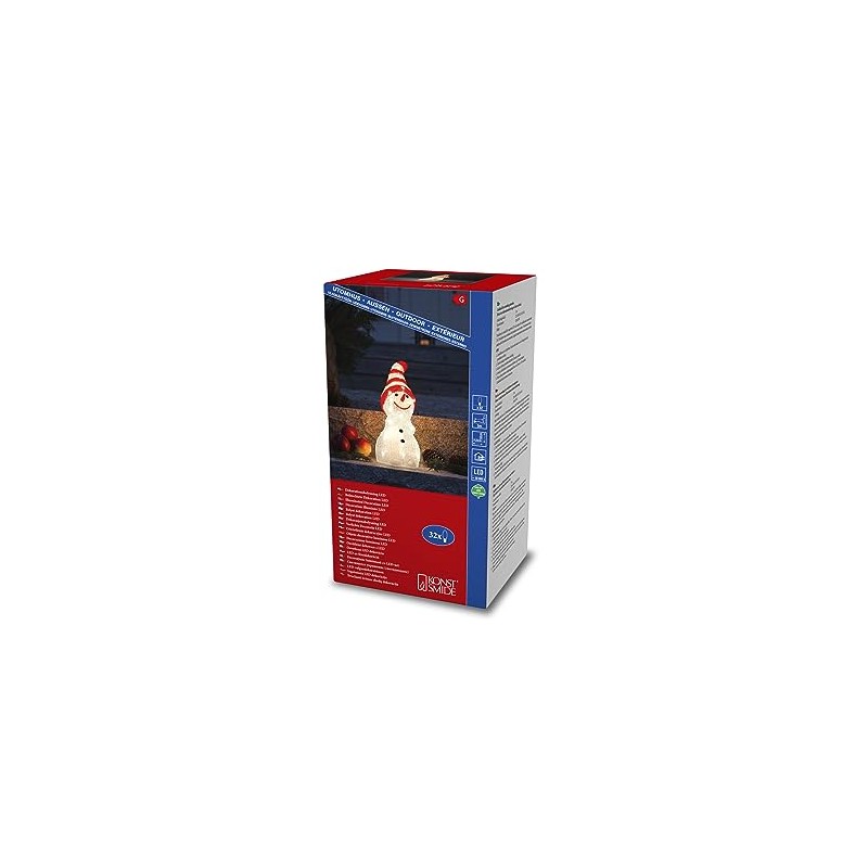 Konstsmide LED Acrylic Snowman, 32 Warm White Diodes, 24 V,