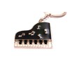 Cute Piano Silver Black Keychain, Silver