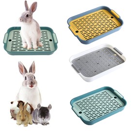 Rabbit Cat Litter Tray, Pet Toilet Bed Linen, Urine Pan, Rabbit Cage Toilet, Tray for Baby, Rabbit, Guinea Pigs, Chinchillas, Ferrets (White, L)