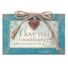 Cottage Garden Love You Granddaughter My Heart Teal Wood Locket Jewelry Music Box Plays Tune You are My Sunshine