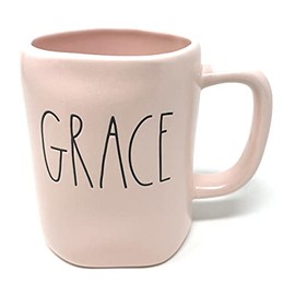 Rae Dunn GRACE Pink Ceramic Mug 16 oz