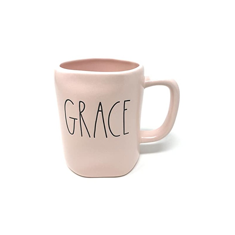 Rae Dunn GRACE Pink Ceramic Mug 16 oz