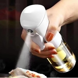 Olive Oil Spray Bottle(1PC-220ml) and Quantitative Salt Control Bottles (2PC-150ml),Refillable Salt Tank Sugar Bottle, Oil Sprayer for Cooking, Salad, BBQ, Kitchen Baking,Sealed storage, Kitchen