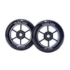 Ruedas para Patinete acrobático Profesional de 100/110 mm, un par, con rodamientos ABEC-9 y núcleo de Metal CNC (2 Piezas) (Negro-Negro)