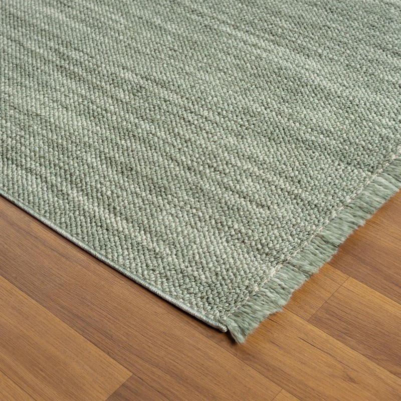 LUXE WEAVERS Solid Machine Woven Green 5x7 Area Rug, Indoor