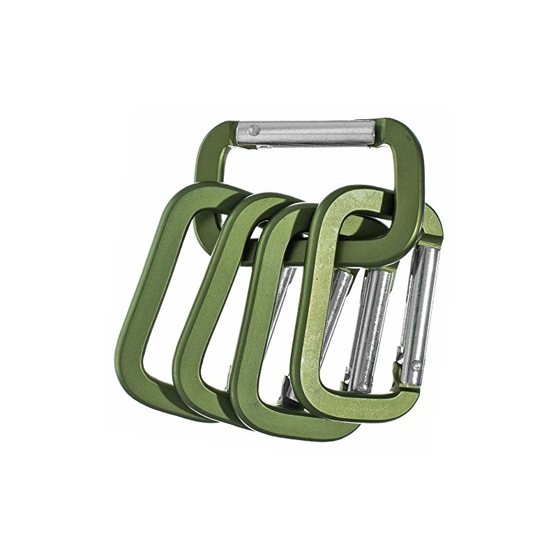 Craft County Unique Aluminum Rectangle Carabiners - Multiple Colors -