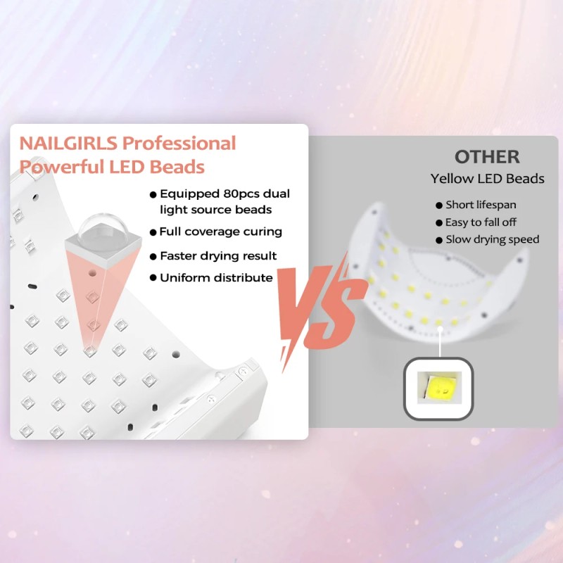UV LED Nail Lamp 60W Portable Nail Dryer 4 Timer