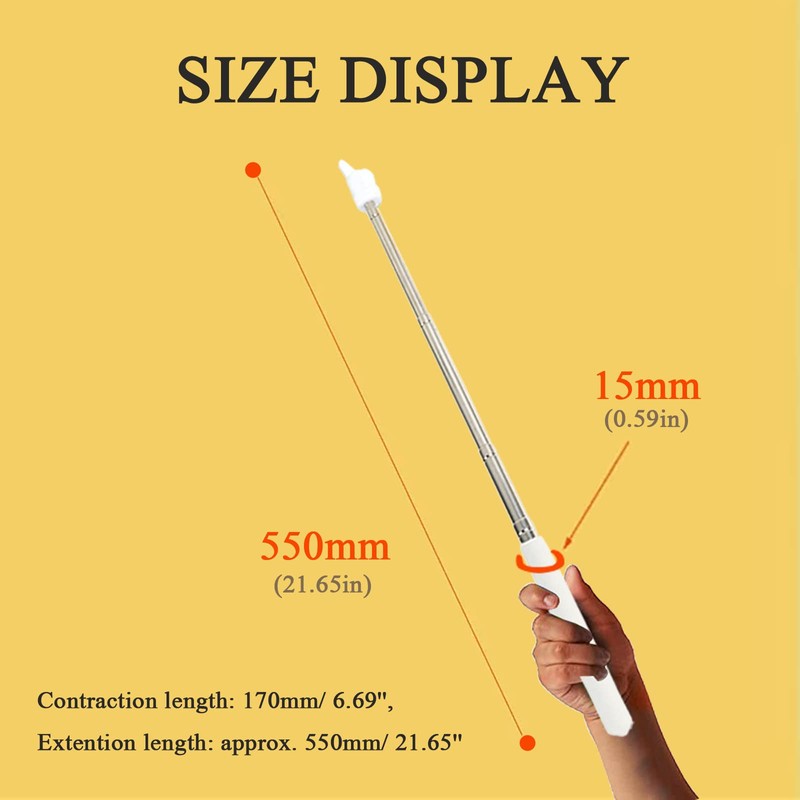 Fingers Telescopic Teachers Pointer,Teaching Pointer Stick for Classroom,Metal Hand Retractable