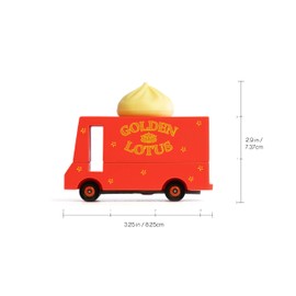 Candylab Toys CANDYCAR® Wooden Food Truck Collection - Dumpling Van, Premium Handcrafted Beech Wood Toy Car