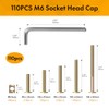 XOOL 110 PCS M6×80/65/55/45/35 mm Hex Socket Head Cap Screw
