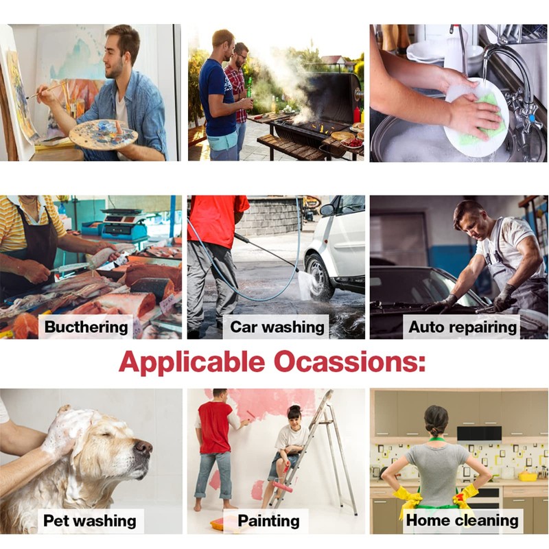 FunChaos 2 Pcs Plus Size Chef Apron, Unisex Black Apron,