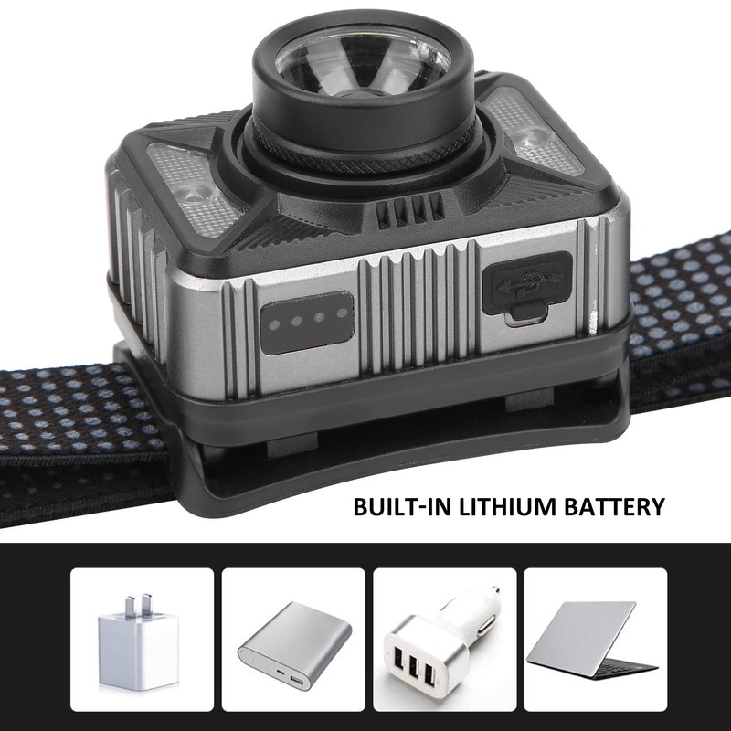 XHP50 Strong Brightness Zoom Induction Front Light Builtin Battery USB